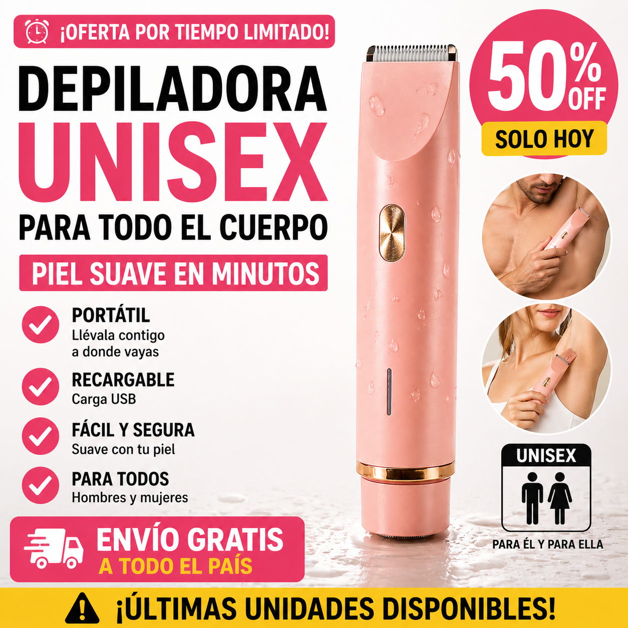 SilkTrim™ 2 en 1 | Depiladora Unisex para Todo el Cuerpo