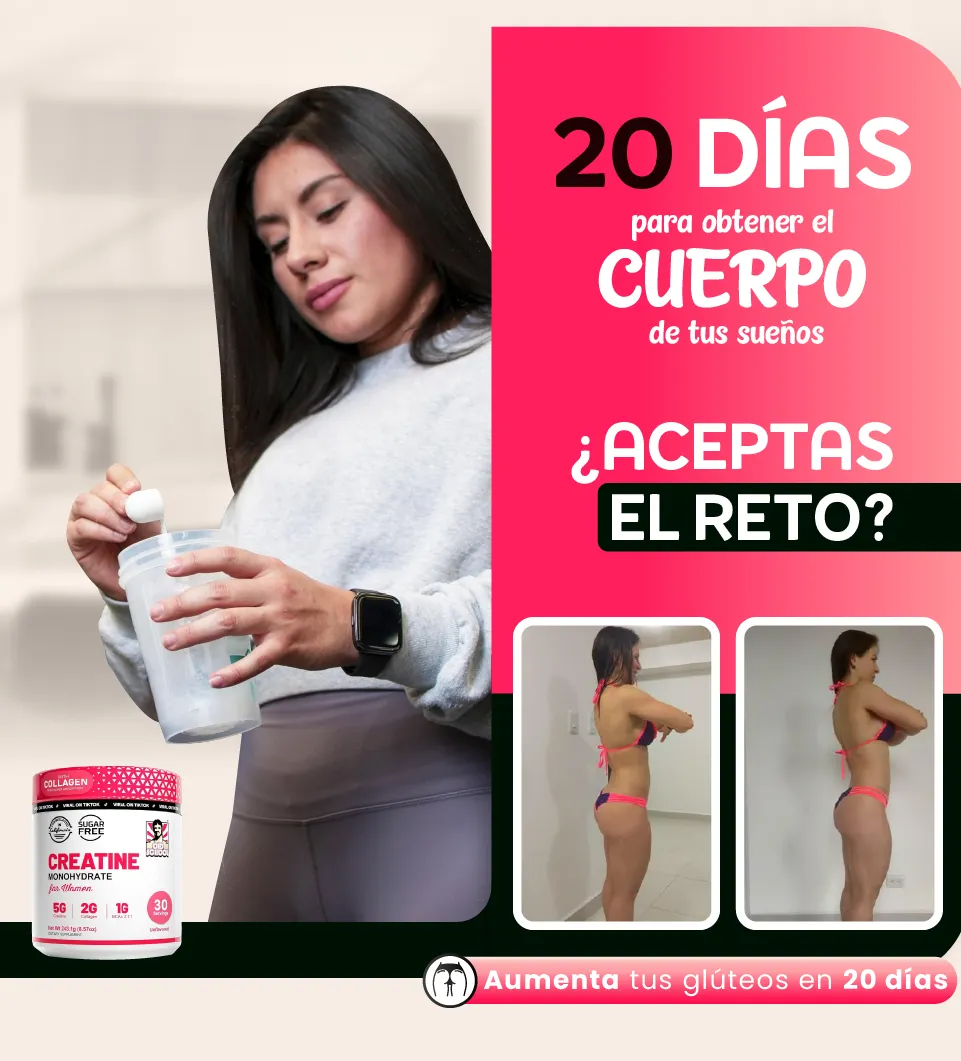 Creatina Monohidratada para mujeres - Fuerza, Energía y Rendimiento en cada dosis.