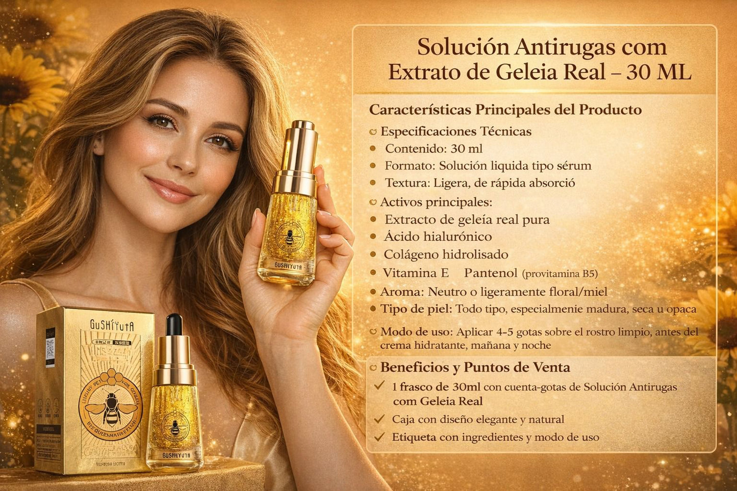 Solução Antirrugas com Extrato de Geleia Real