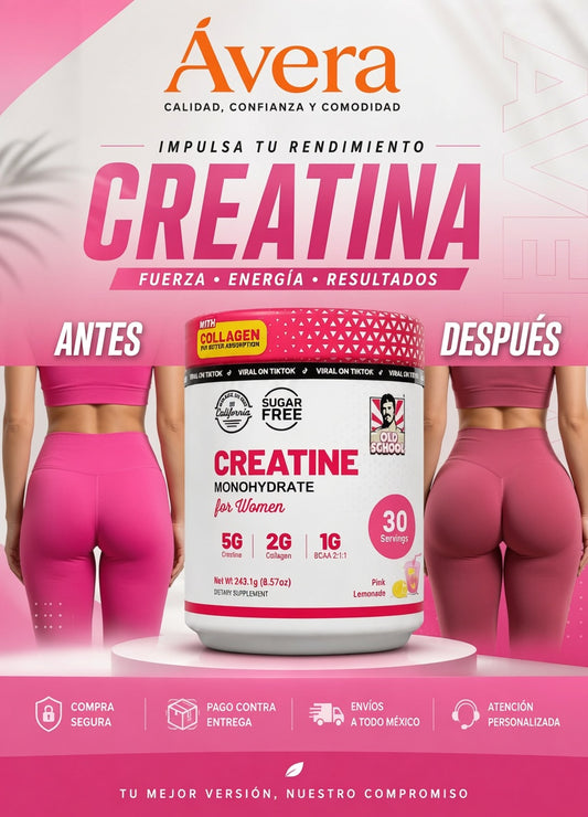 Creatina Monohidratada para mujeres - Fuerza, Energía y Rendimiento en cada dosis.