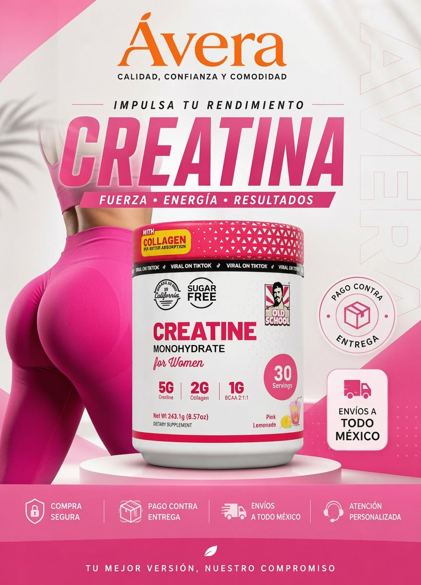Creatina Monohidratada para mujeres - Fuerza, Energía y Rendimiento en cada dosis.